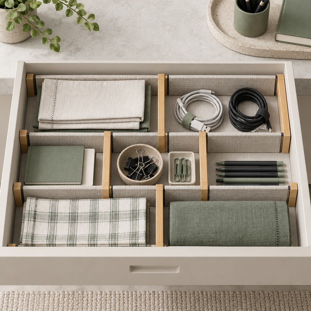 Linen Grid Drawer Dividers